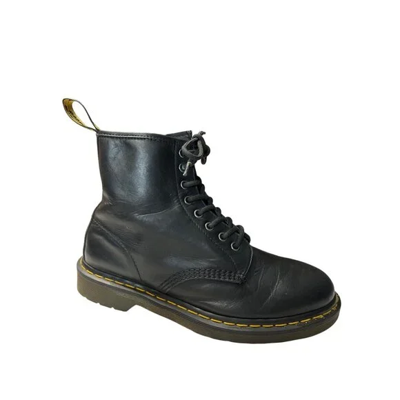Dr Martens 1460 Black Leather 8-Eye Boots Mens 9 Womens 10 AirWair Sole 42 - Picture 4 of 10